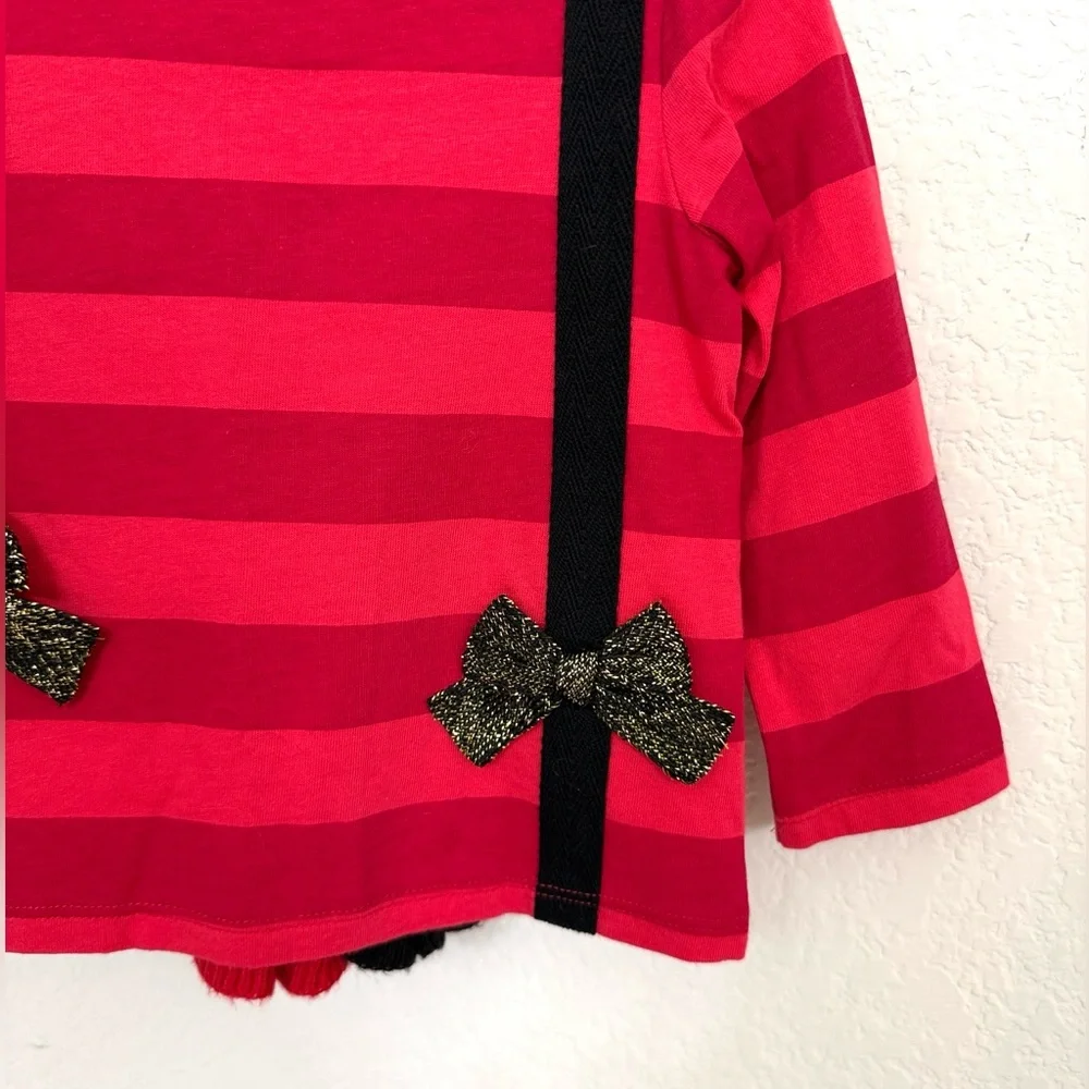 Koala Kids • Girls 2 Pc Fair Isle Sweater Cardigan & Bow Top Holiday Se
